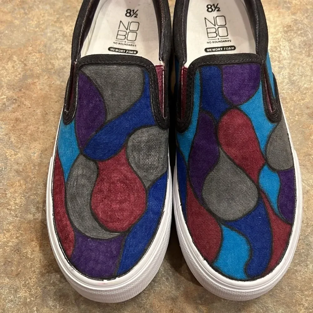 Upcycled Colorful Canvas Shoes 8.5